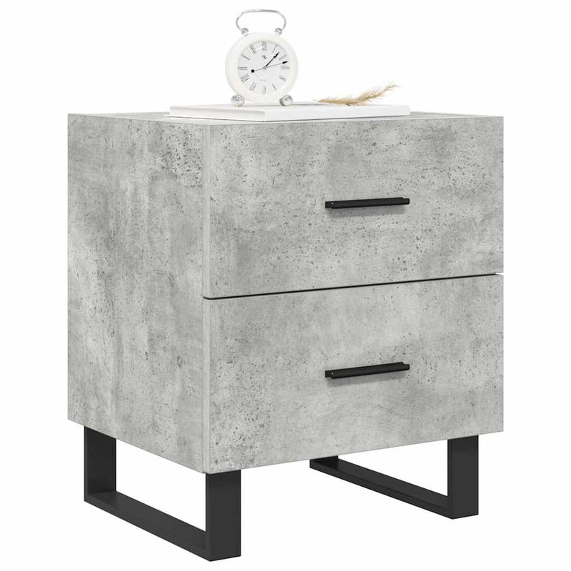 vidaXL 2 db betonszürke szerelt fa éjjeliszekrény 40 x 35 x 47,5 cm