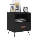 vidaXL 2 db fekete szerelt fa és vas éjjeliszekrény 40 x 35 x 47,5 cm