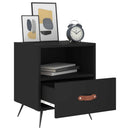 vidaXL 2 db fekete szerelt fa és vas éjjeliszekrény 40 x 35 x 47,5 cm
