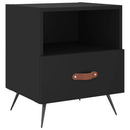 vidaXL 2 db fekete szerelt fa és vas éjjeliszekrény 40 x 35 x 47,5 cm