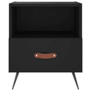 vidaXL 2 db fekete szerelt fa és vas éjjeliszekrény 40 x 35 x 47,5 cm