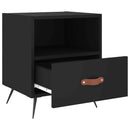vidaXL 2 db fekete szerelt fa és vas éjjeliszekrény 40 x 35 x 47,5 cm