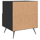 vidaXL 2 db fekete szerelt fa és vas éjjeliszekrény 40 x 35 x 47,5 cm