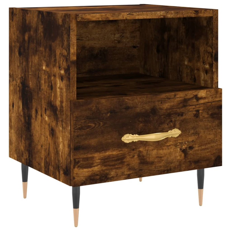 vidaXL 2 db füstös tölgy színű szerelt fa éjjeliszekrény 40x35x47,5 cm