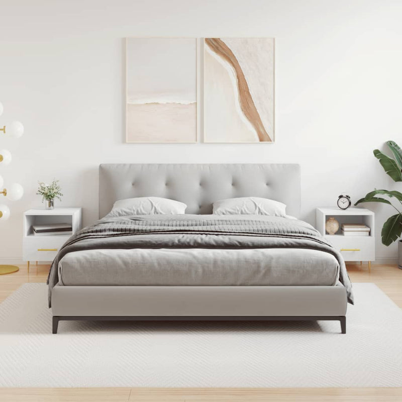 vidaXL 2 db fehér szerelt fa éjjeliszekrény 40 x 35 x 47,5 cm