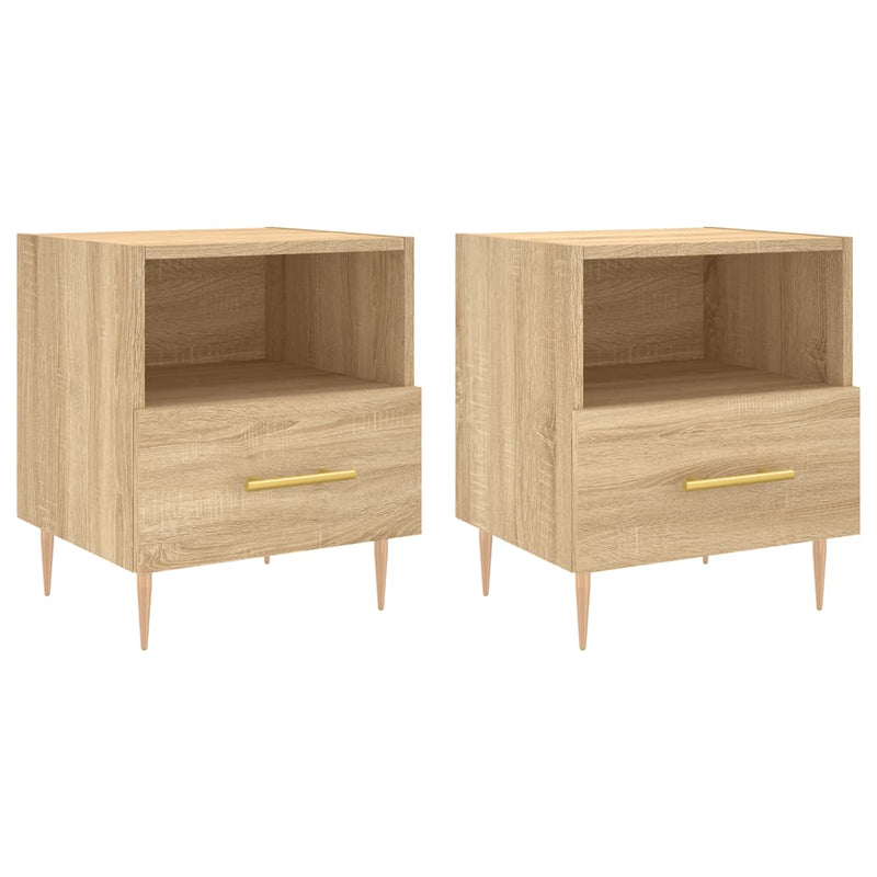 vidaXL 2 db sonoma tölgy színű szerelt fa éjjeliszekrény 40x35x47,5 cm