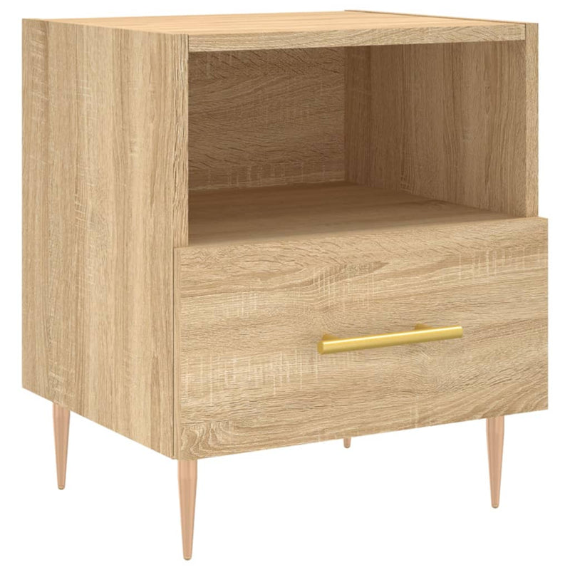 vidaXL 2 db sonoma tölgy színű szerelt fa éjjeliszekrény 40x35x47,5 cm