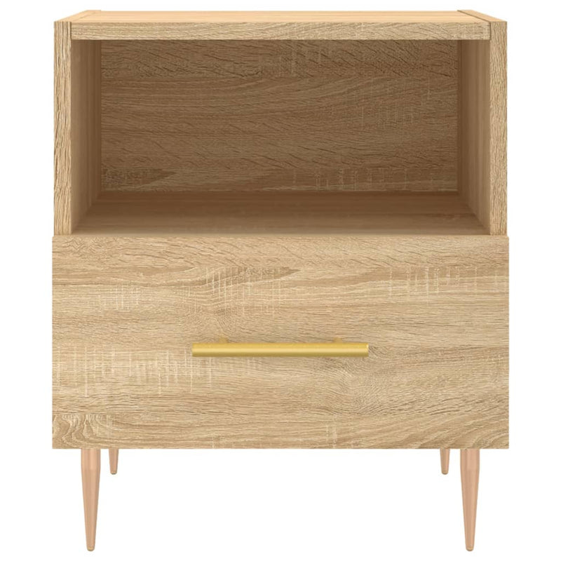 vidaXL 2 db sonoma tölgy színű szerelt fa éjjeliszekrény 40x35x47,5 cm