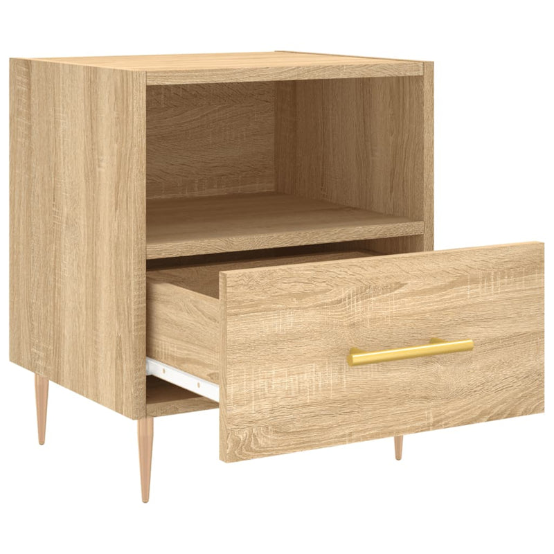 vidaXL 2 db sonoma tölgy színű szerelt fa éjjeliszekrény 40x35x47,5 cm