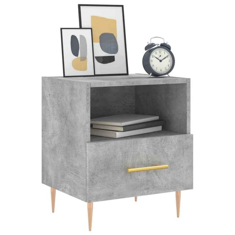 vidaXL betonszürke szerelt fa éjjeliszekrény 40 x 35 x 47,5 cm