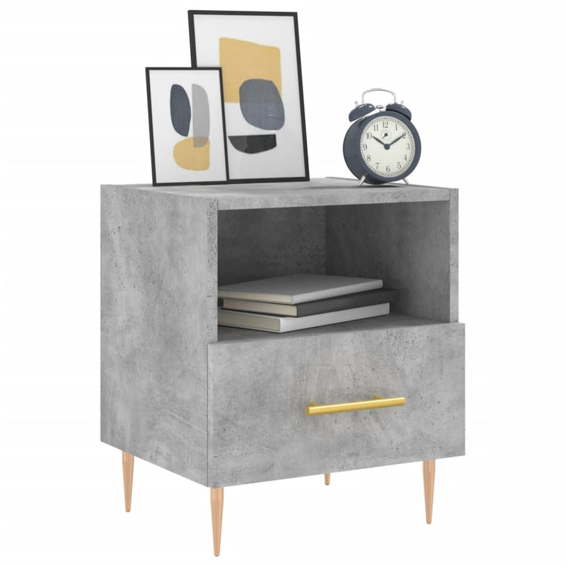 vidaXL 2 db betonszürke szerelt fa éjjeliszekrény 40 x 35 x 47,5 cm