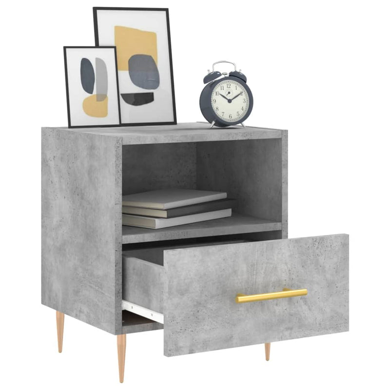 vidaXL 2 db betonszürke szerelt fa éjjeliszekrény 40 x 35 x 47,5 cm