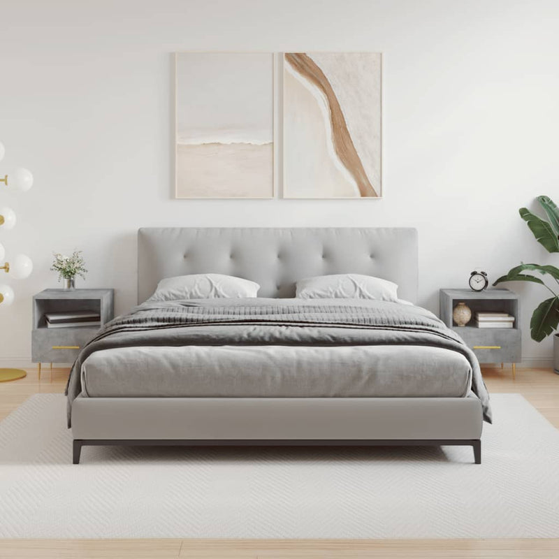 vidaXL 2 db betonszürke szerelt fa éjjeliszekrény 40 x 35 x 47,5 cm