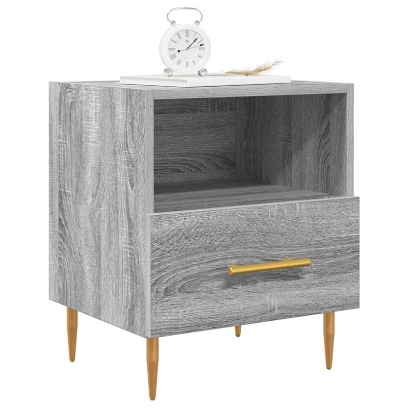 vidaXL 2 db szürke sonoma színű szerelt fa éjjeliszekrény 40x35x47,5cm