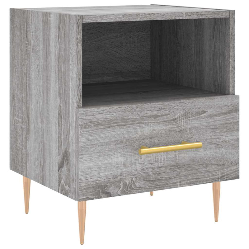 vidaXL 2 db szürke sonoma színű szerelt fa éjjeliszekrény 40x35x47,5cm