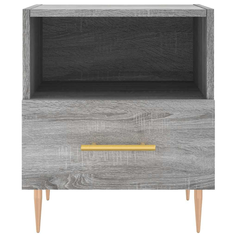 vidaXL 2 db szürke sonoma színű szerelt fa éjjeliszekrény 40x35x47,5cm