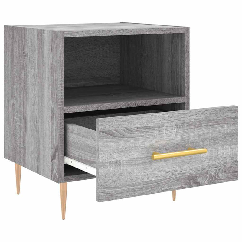 vidaXL 2 db szürke sonoma színű szerelt fa éjjeliszekrény 40x35x47,5cm