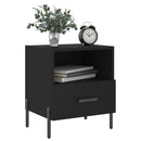 vidaXL 2 db fekete szerelt fa és vas éjjeliszekrény 40 x 35 x 47,5 cm