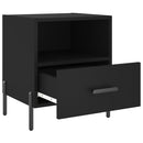 vidaXL 2 db fekete szerelt fa és vas éjjeliszekrény 40 x 35 x 47,5 cm