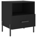 vidaXL 2 db fekete szerelt fa és vas éjjeliszekrény 40 x 35 x 47,5 cm