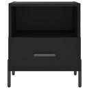 vidaXL 2 db fekete szerelt fa és vas éjjeliszekrény 40 x 35 x 47,5 cm