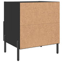 vidaXL 2 db fekete szerelt fa és vas éjjeliszekrény 40 x 35 x 47,5 cm