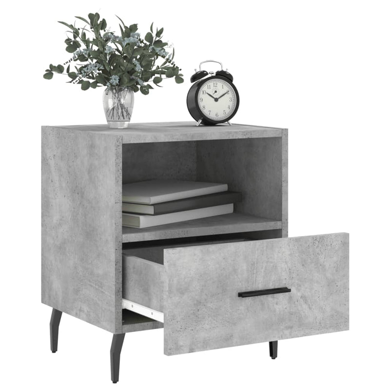vidaXL 2 db betonszürke szerelt fa éjjeliszekrény 40 x 35 x 47,5 cm
