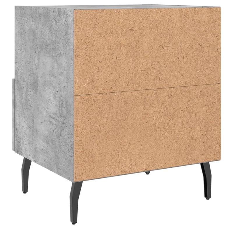 vidaXL 2 db betonszürke szerelt fa éjjeliszekrény 40 x 35 x 47,5 cm
