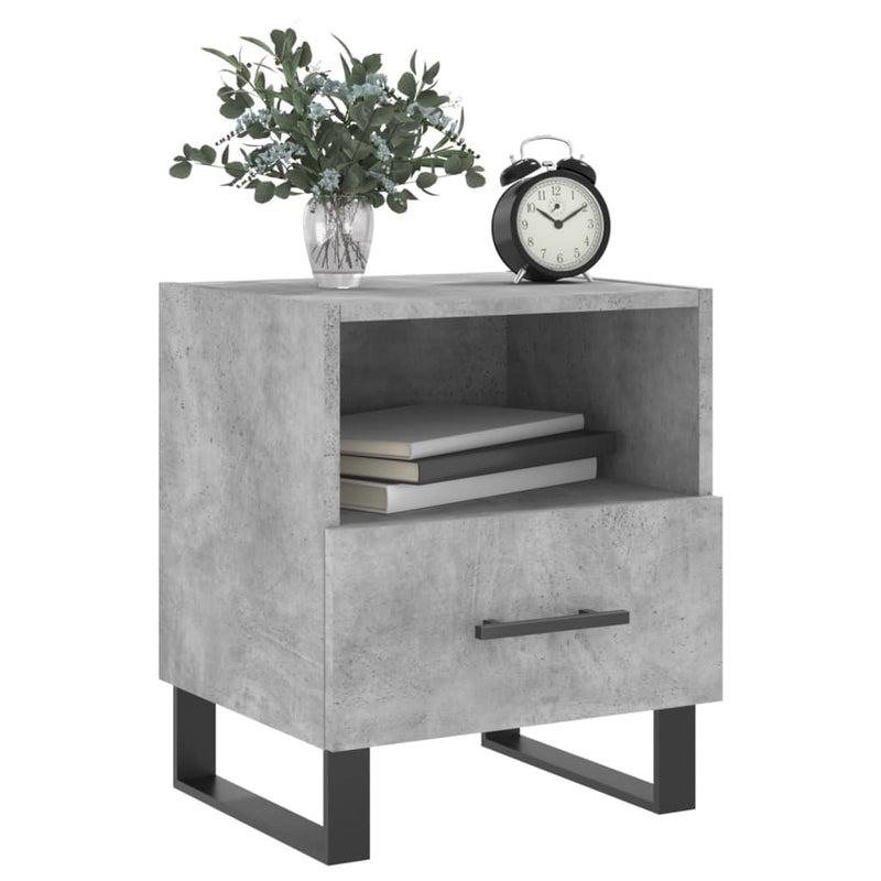 vidaXL betonszürke szerelt fa éjjeliszekrény 40 x 35 x 47,5 cm