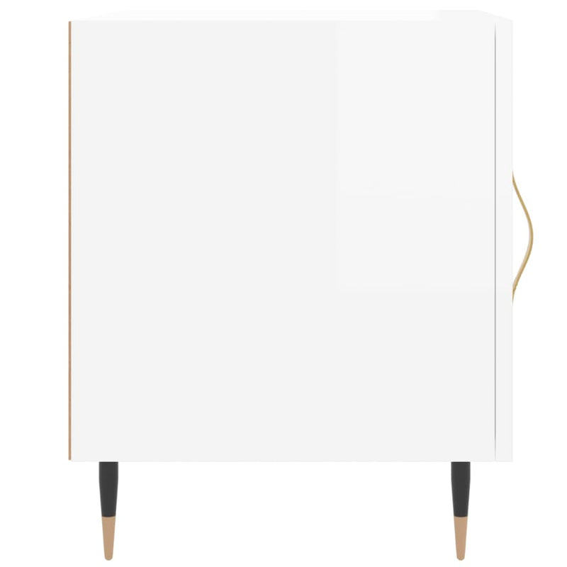 vidaXL 2 db magasfényű fehér szerelt fa éjjeliszekrény 40 x 40 x 50 cm