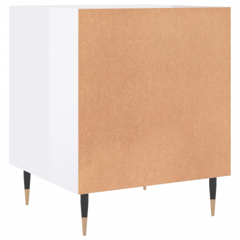 vidaXL 2 db magasfényű fehér szerelt fa éjjeliszekrény 40 x 40 x 50 cm