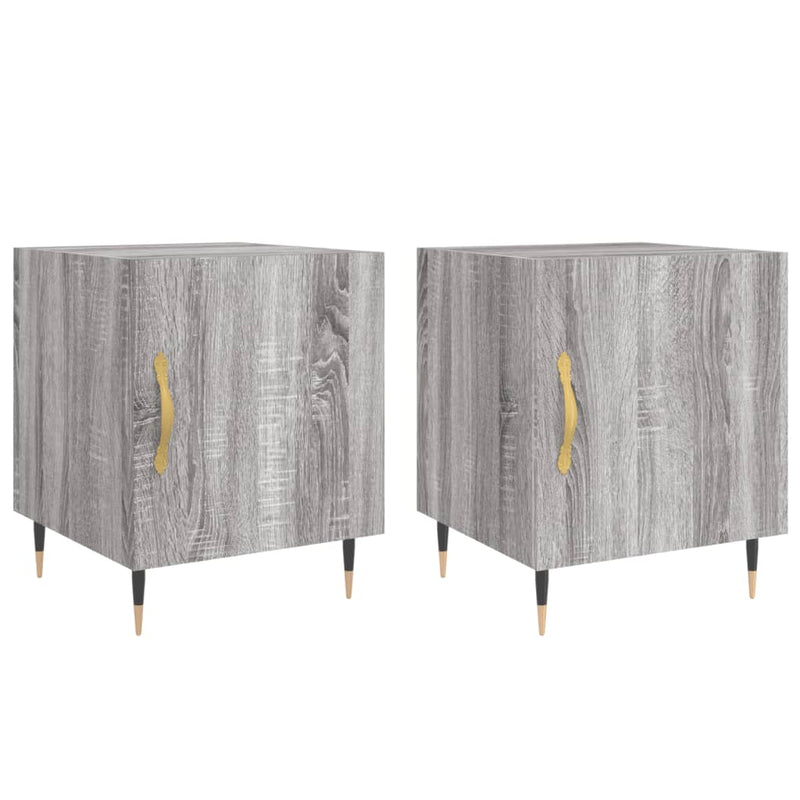 vidaXL 2 db szürke sonoma színű szerelt fa éjjeliszekrény 40x40x50 cm