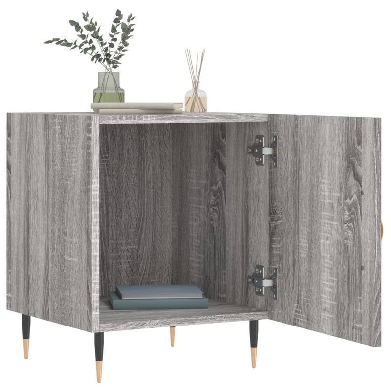 vidaXL 2 db szürke sonoma színű szerelt fa éjjeliszekrény 40x40x50 cm