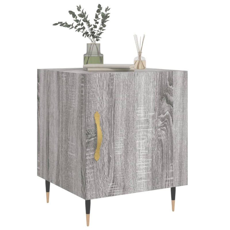 vidaXL 2 db szürke sonoma színű szerelt fa éjjeliszekrény 40x40x50 cm