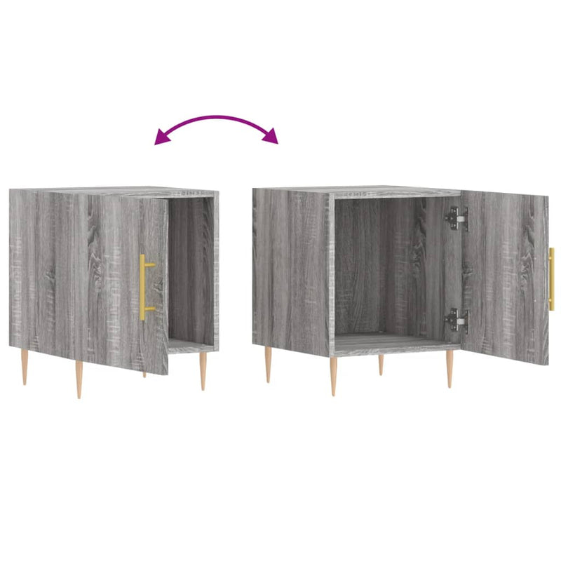 vidaXL szürke sonoma színű szerelt fa éjjeliszekrény 40x40x50 cm