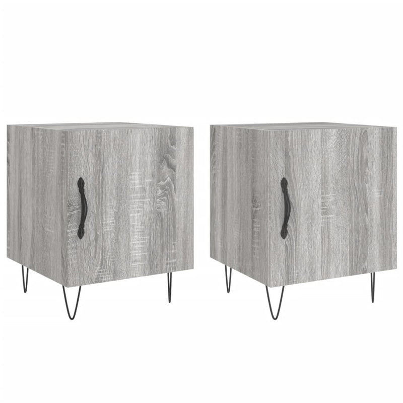 vidaXL 2 db szürke sonoma színű szerelt fa éjjeliszekrény 40x40x50 cm