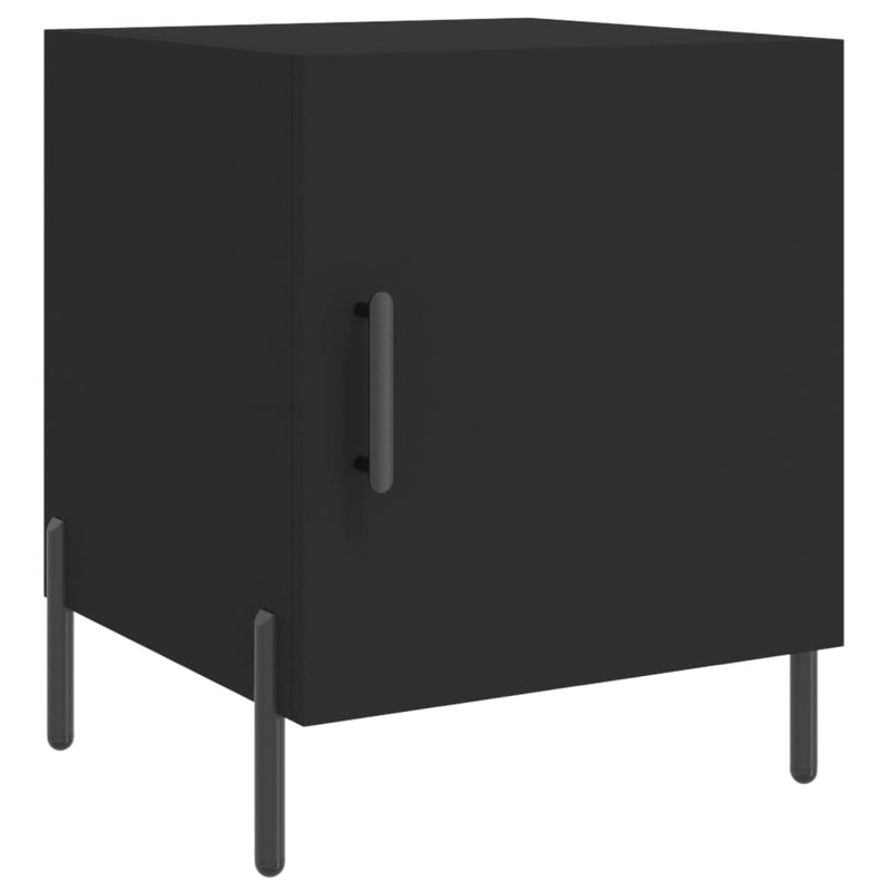 vidaXL 2 db fekete szerelt fa éjjeliszekrény 40 x 40 x 50 cm
