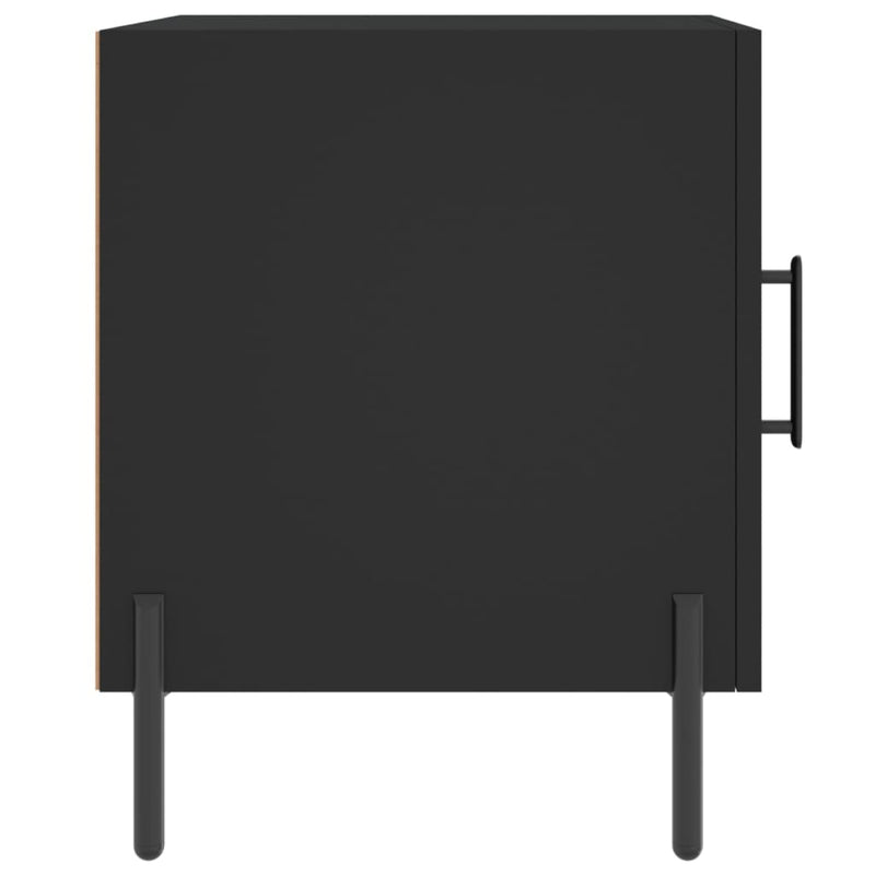 vidaXL 2 db fekete szerelt fa éjjeliszekrény 40 x 40 x 50 cm
