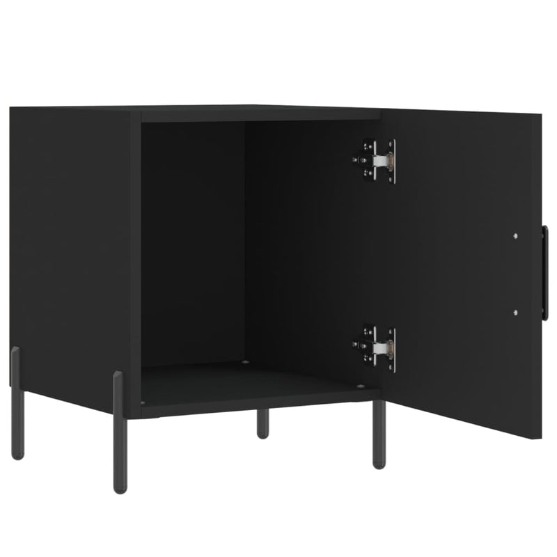 vidaXL 2 db fekete szerelt fa éjjeliszekrény 40 x 40 x 50 cm