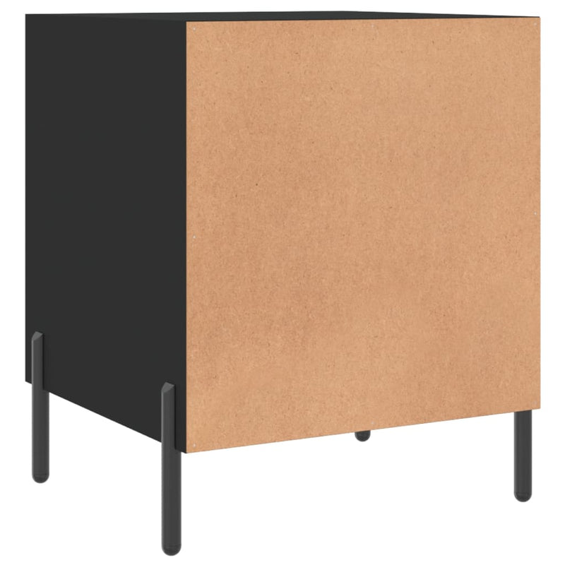 vidaXL 2 db fekete szerelt fa éjjeliszekrény 40 x 40 x 50 cm
