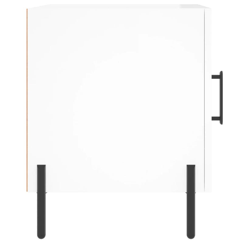 vidaXL 2 db magasfényű fehér szerelt fa éjjeliszekrény 40 x 40 x 50 cm