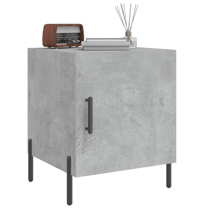 vidaXL 2 db betonszürke szerelt fa éjjeliszekrény 40 x 40 x 50 cm