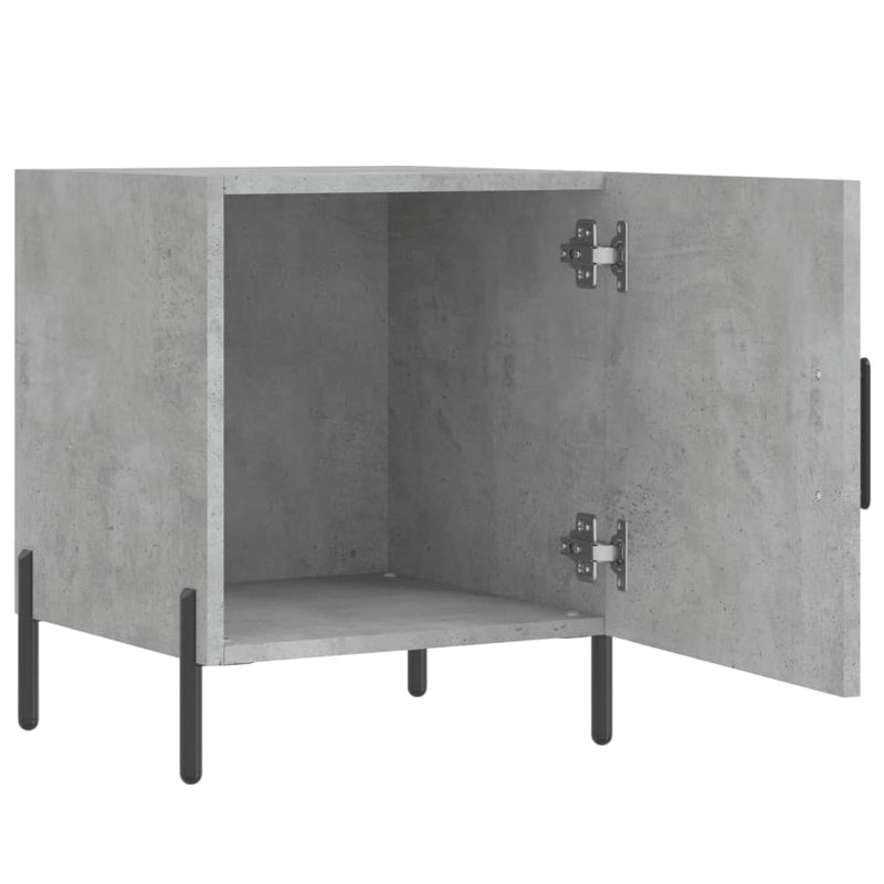 vidaXL 2 db betonszürke szerelt fa éjjeliszekrény 40 x 40 x 50 cm