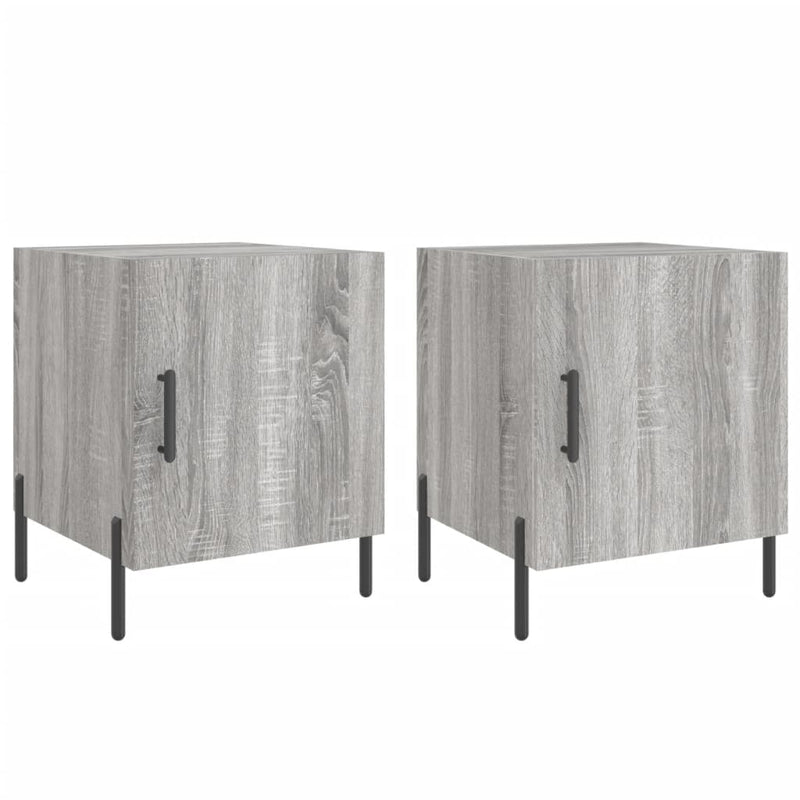 vidaXL 2 db szürke sonoma színű szerelt fa éjjeliszekrény 40x40x50 cm