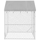 vidaXL ezüstszínű horganyzott acél kutyakennel tetővel 2x2x2,5 m