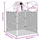 vidaXL ezüstszínű horganyzott acél kutyakennel tetővel 2x2x2,5 m