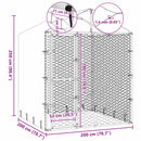 vidaXL ezüstszínű horganyzott acél kutyakennel tetővel 2x2x2,5 m