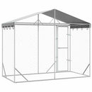 vidaXL ezüstszínű horganyzott acél kutyakennel tetővel 3x1,5x2,5 m