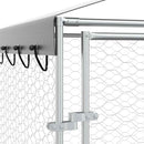 vidaXL ezüstszínű horganyzott acél kutyakennel tetővel 3x1,5x2,5 m