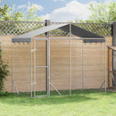 vidaXL ezüstszínű horganyzott acél kutyakennel tetővel 3x1,5x2,5 m